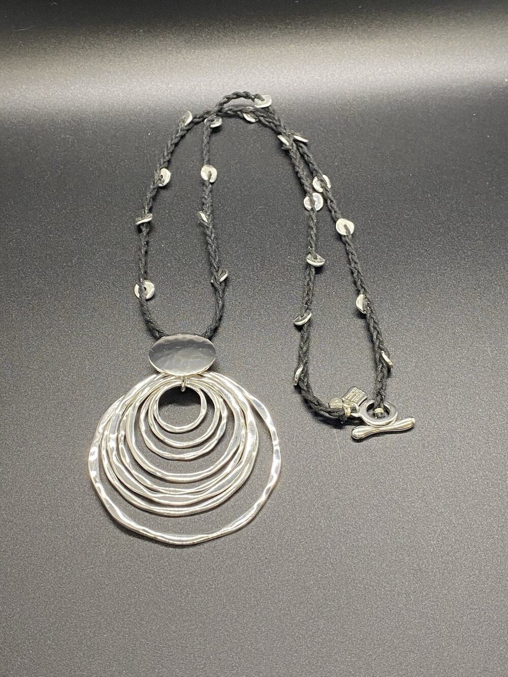 RLM Robert Lee Morris SOHO necklace Silver Textured Sculptural Statement chunky